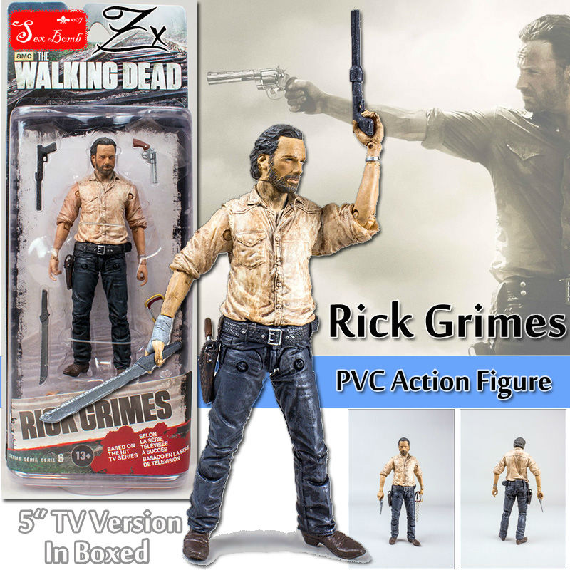 2016 New 5'' The Walking Dead Rick Grimes Action Figure Model Toy Gift AMC TV version Sheriff Rick Grimes PVC figure doll In Box