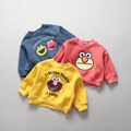 kids winter clothes Plus velvet Sesame Street Cartoon pattern sweatshirt boys clothes toddler girls sweater children