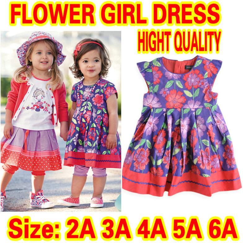 Retail girl dresses new fashion 2015 cotton baby girl dress floral dresses children clothing girl dresses wedding