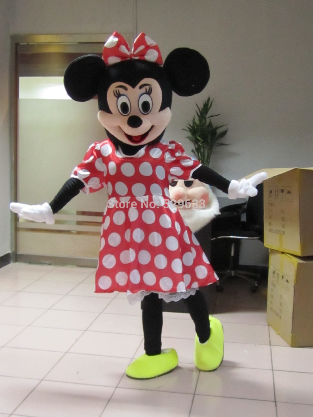 Fun Minnie Mouse Mascot Costume Adult Size Classic Minnie Mouse Cartoon Character Costumes Free Shipping