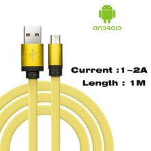 10 PCS Flat Noodle Metal Usb 2.0 Cable Micro Interface Rapid Data Sync Fast Charging For Android Smart Phones Tablets 6 Colors