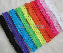 10pcs Free Shipping,2015 New 12 Colors Shimmery Stretchy Baby Lace Headbands,Lacy Frilly Hairbands,Hair Accessories