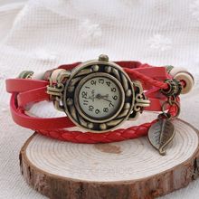 Best Selling Women Leather Bracelet Watch Women Dress Watches Angel Wing Pendant Vintage Quartz Analog WristWatch