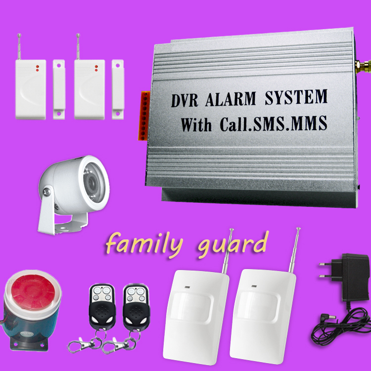 free shipping!2PIR+2Door sensor GSM MMS alarm system with 8 zones wireless camera&SD,wireless intruder alarm,wireless home alarm