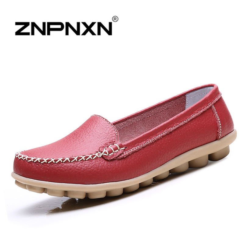 Women Shoes Genuine Leather Oxford Shoes For Women Flats Shoes Woman Moccasins Ballet Flats Ladies Shoes Zapatos Mujer 2016