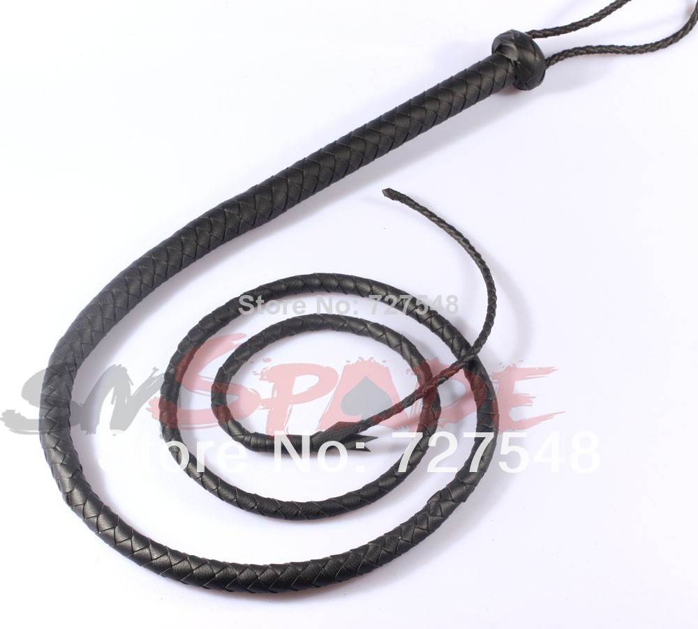 5% off 2m faux leather bull whip for sex game adult sex product flirting toys handmade horse flogger whip all black