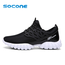 SOCONE Brand men women Running shoes comfortable Cushioning run Lightweight Mesh Shoes new female Walking Lace-Up Sneakers A9903