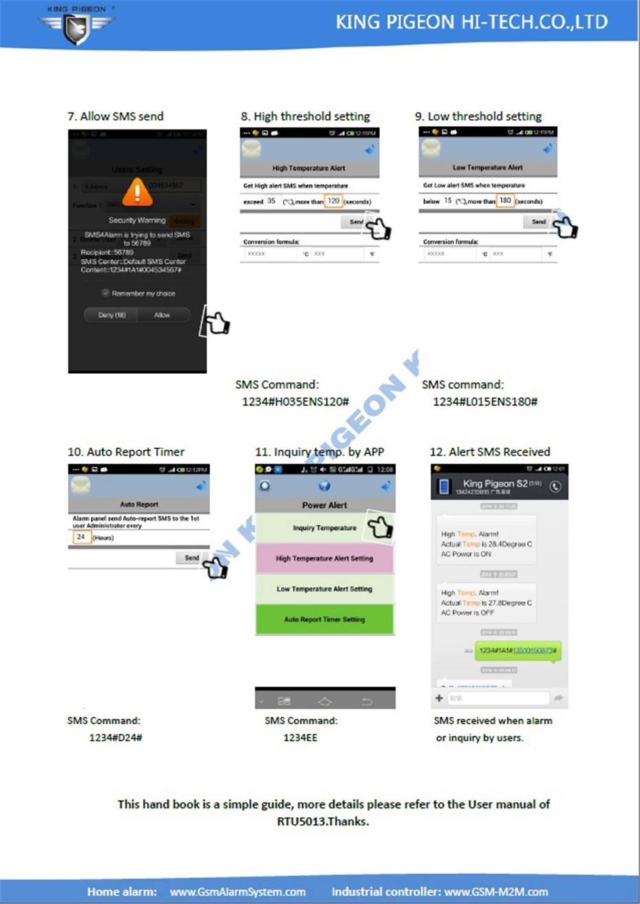 RTU5013 SMS temperature alarm application 2