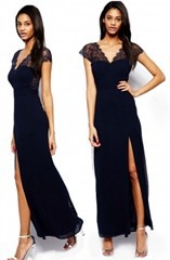 Navy-Eyelash-Lace-Splicing-Chiffon-Evening-Dress-LC6612