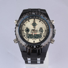 2015 Top Luxury Brand Sport Watches Men Rubber Strap Dual Time Russian Military Watch LED Digital