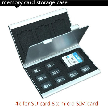 Новый алюминиевые микро-кольца для MMC TF памяти коробка для хранения Protecter чехол 4x для SD карты, 8 x микро-sim-карты