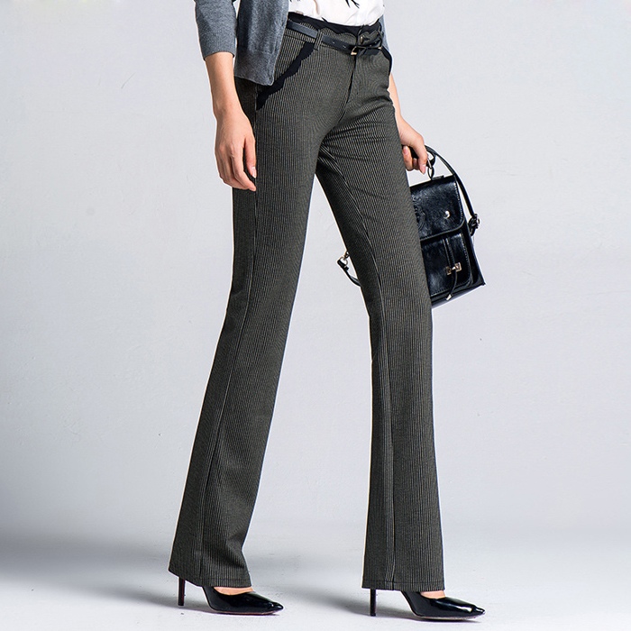 Мода женщин брюки свободного покроя большой размер полосы пр брюки высокая талия сыпучие широкую ногу брюки бесплатная доставка азии / tag размер 26-32