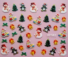 1 Sheet XF Christmas nail stickers nail stickers nail stickers 3D nail stickers French one from the grant XF382-XF6070