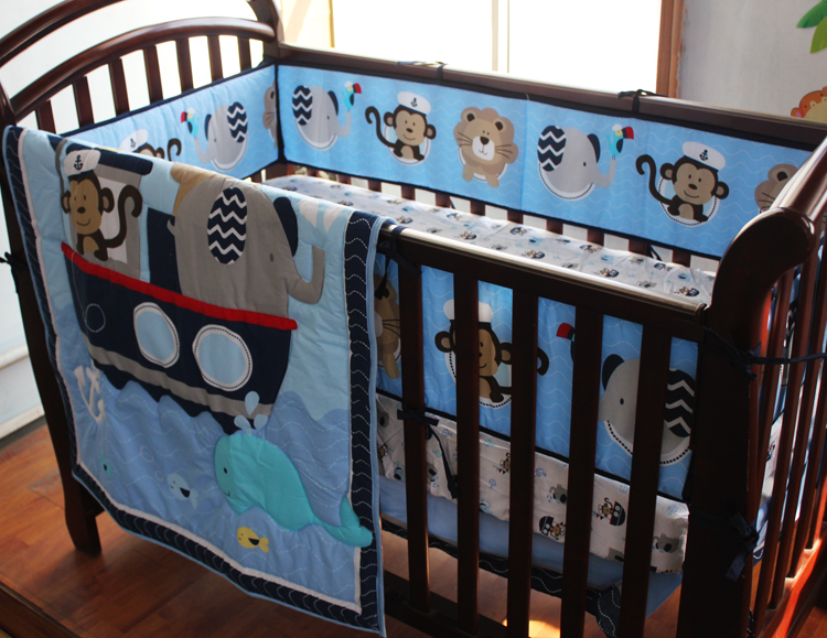 whale crib bedding set