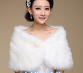 2016 New Arrival High Quality Elegant Bridal Wraps Warm Faux Fur Bolero Ivory Wedding Jacket Shawl