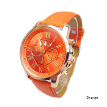 2015 Fashion Women Analog Quartz Roman Numerals Faux Leather Sports Watches Casual Lady Dress Wristwatches Relogios