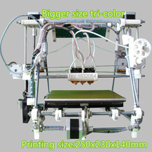 Free shipping He3D-triclor2 3d reprap mendel multicolor tricolor triple nozzle 3d printer kit diy open source Bigger size