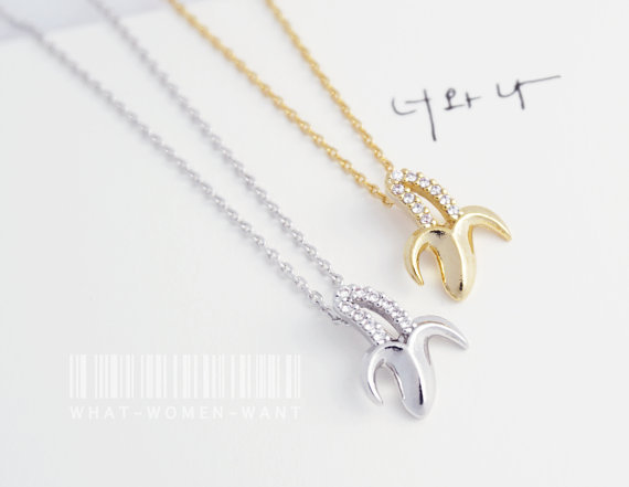 Banana necklace with CZ stone..jpg