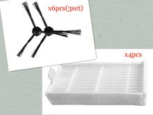 Vacuum Cleaner Accessories Pack for panda x500 ECOVACS CR120 X600 Side Brush X 6pcs (3set)+ hepa Filter X4pcs