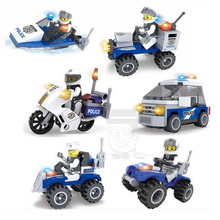 Police Series Motorcycle Security Patrol Police SUV Coast Guard boats Children Educational Assembled Toys Building Blocks