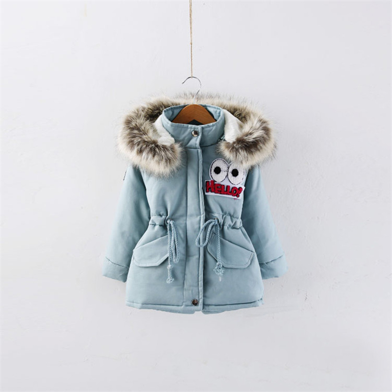2015 new brand designer baby girl winter coat thicken warm baby girls trench owl printed wool collar kids blazers jackets baby