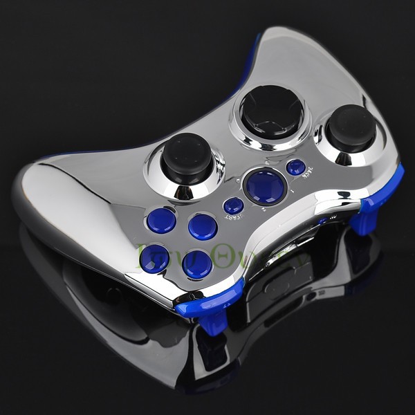FOR xbox 360 controller chrome silver shell02