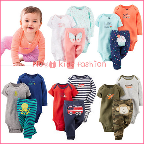 New arrive Original carters baby girls bodysuits clothing sets cotton 3pcs baby girls clothes for meninas