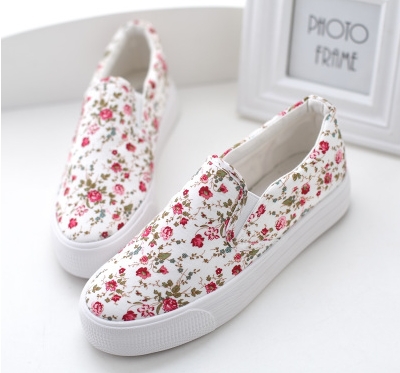 Female spring canvas shoes sneakers pupil lolita low platform Harajuku shoes cotton made casual shivering pedal