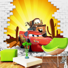 3D Stereo Cartoon Car Children’s Room Wallpaper Mural Personality Abstract Exaggeration 3D Room Wallpaper Landscape Wall Paper
