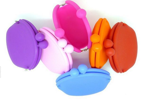 New 2015 Hot Selling Soft Rubber Silicone Round Coin Purse Holder Mini Change Wallet Card Key