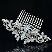 Vintage Hairpins Rhinestone Zircon Flower Hair Comb for Women Party Wedding Bridal Hair Accessories New 2015