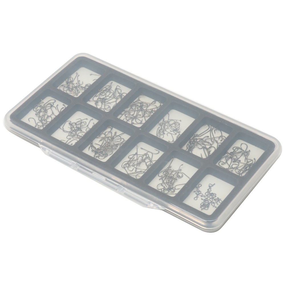 12 Magnet Compartment Fly Fishing Box 185 103 13mm with 300pcs 12 18 Fly Fishing Hooks