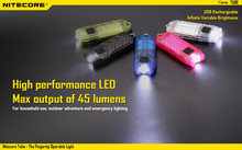 Original Nitecore T Series Tube mini light torch micro USB charging 45 Lumens USB Rechargeable Keychain