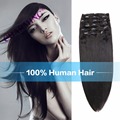 Chamring 8A Indian Virgin Hair Straight 6pc Clip In Human Hair Extension Brazilian Remy Human Hair