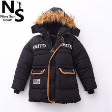 TOP NS 2015 boys winter jacket with hooded soft warm cotton winter jacket for boy children
