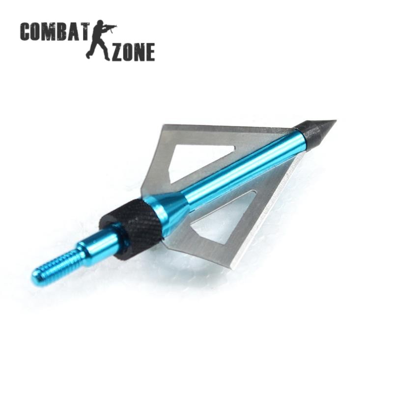 3Pcs pack Hunting Slingshot Arrowhead Aluminum Tips Steel Blades Blue Arrow Head for Shooting Compound Long
