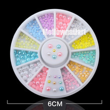 3D Fashion CANDY AB Color Nail Art Tips Pearl Acrylic Gem Glitter Manicure DIY Decoration