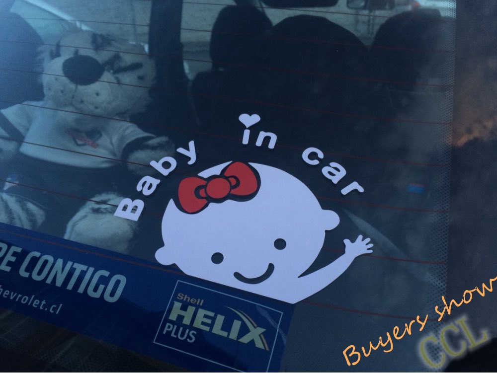 Free shipping Cartoon Car Stickers Reflective Vinyl Styling Baby In Car Warming Car Sticker Baby on