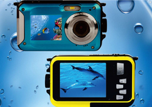 2015 new hot Dual Screen W8D Waterproof Camera 10M 16XZoom Underwater Shockproof Digital Camera 2 7inch
