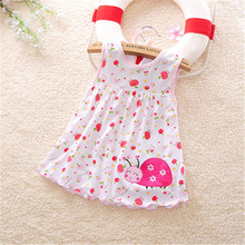 100% Cotton Summer Retail Baby Girls Dress Infant Clothing Printed Embroidery Baby Girl Dress Summer Clothes