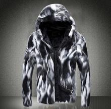 Hooded thicken warm faux fur coat mens leather jacket men jaqueta de couro overcoat Villus autumn winter thermal outerwear