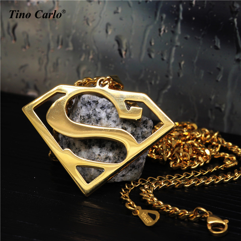 Online Kaufen Großhandel gold superman anhänger aus China gold superman