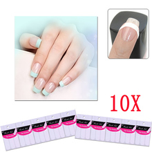 Aliexpress 10 Packs DIY French Manicure Nail Art Decorations Round Form Fringe Guides Sticker Stencil NA103