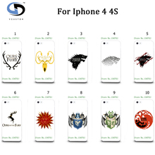 10pcs/lot Game Thrones Painting Mobile Phone Cases For Iphone 4 4S Hard Plastic White Phone Case Cover