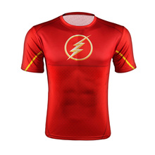 Short sleeve Marvel comics superheroes batman avengers captain America sports T-shirt man under compression armour causal shirt