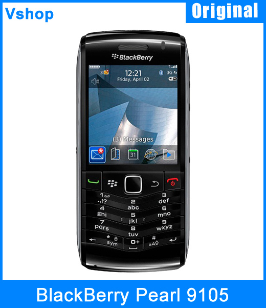 9105 Unlocked Original Blackberry Pearl 9105 Mobile Cell Phone 360x400 pixels Touch QWERTY Keyboard 3G WIFI