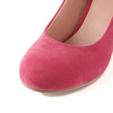 Plus Size 30 43 Women Career High Heels Shoes PU Leather Thick Heel Women Pumps Suede