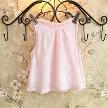 New 2016 summer new girls solid color comfortable sleeveless T-shirt vest children kids tops tees