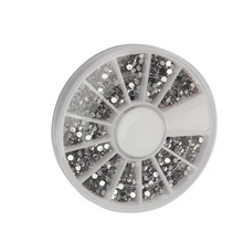 2000Pcs 1.5mm Clear Transparent Round Glitter Nail Art Manicures Rhinestones Wheel ES88