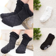New Lovely Toddler Boy Girls Black White Soft Ankle Short Sock Plaid Net Socks